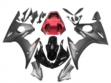 Venta Carenados Moto Yamaha YZF R6 2003-2004 - Rojo Negro Brillante Negro Mate