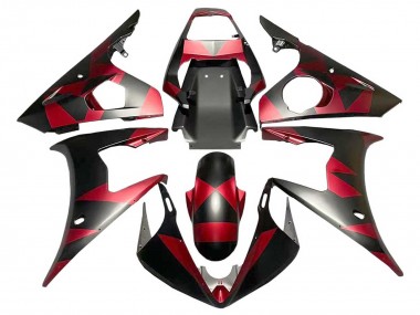 Venta Carenados Moto Yamaha YZF 600 R6 2005 - Negro Mate Rojo Geométrico