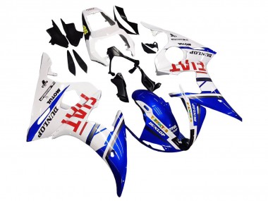 Venta Carenados Moto Yamaha YZF 600 R6 2005 - Blanco Azul Dunlop Fiat Motul