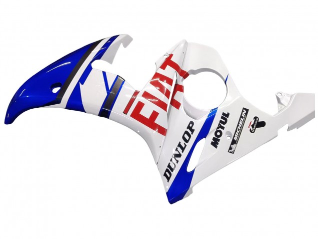 Venta Carenados Moto Yamaha YZF 600 R6 2005 - Blanco Azul Dunlop Fiat Motul