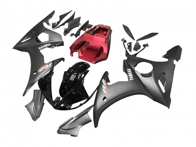 Venta Carenados Moto Yamaha YZF 600 R6 2005 - Negro Mate Negro Brillante Gris Rojo