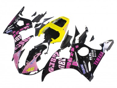 Venta Carenados Moto Yamaha YZF 600 R6 2005 - Negro Rosa Amarillo Repsol 46