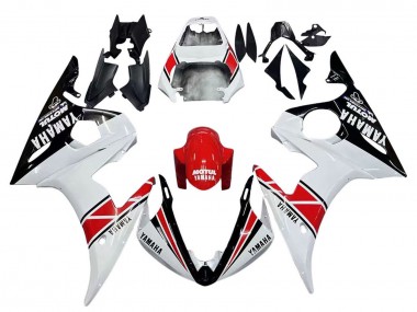 Venta Carenados Moto Yamaha YZF 600 R6 2005 - Blanco Negro Rojo Motul