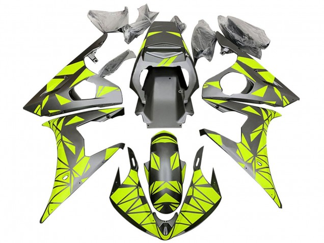 Venta Carenados Moto Yamaha YZF 600 R6 2005 - Negro Mate Neon Verde