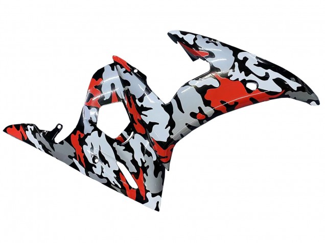 Venta Carenados Moto Yamaha YZF 600 R6 2005 - Negro Rojo Gris Camouflage