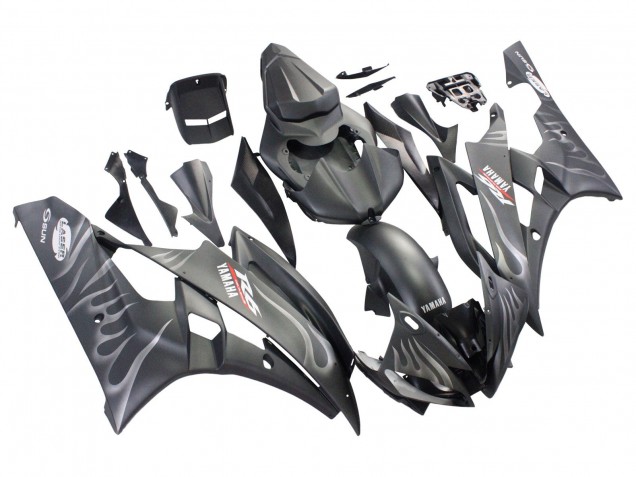Venta Carenados Moto Yamaha YZF 600 R6 2006-2007 - Negro Mate Plata Llama