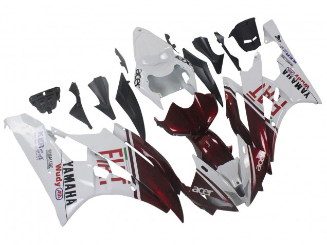 Venta Carenados Moto Yamaha YZF 600 R6 2006-2007 - Blanco Rojo Granate Fiat Acer Yamalube