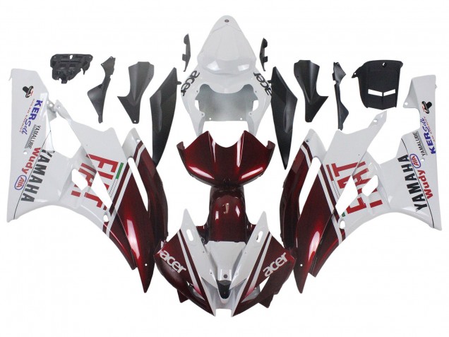Venta Carenados Moto Yamaha YZF 600 R6 2006-2007 - Blanco Rojo Granate Fiat Acer Yamalube