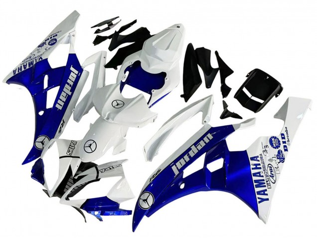 Venta Carenados Moto Yamaha YZF 600 R6 2006-2007 - Blanco Azul Jordan