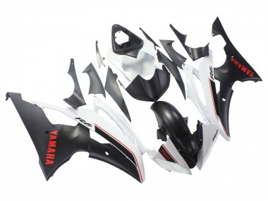 Venta Carenados Moto Yamaha YZF 600 R6 2008-2016 - Blanco Negro Mate Rojo Calcomanías