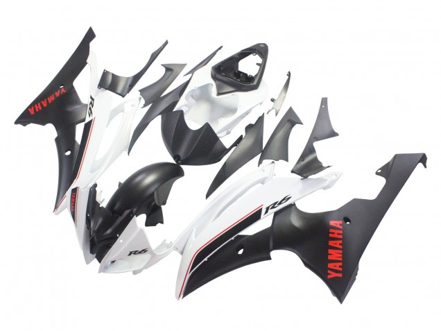Venta Carenados Moto Yamaha YZF 600 R6 2008-2016 - Blanco Negro Mate Rojo Calcomanías