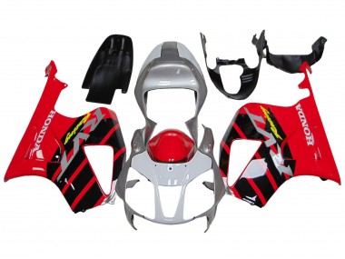 Venta Carenados Moto Honda VTR1000 2000-2006 - Plata Rojo Negro Raya Carrera