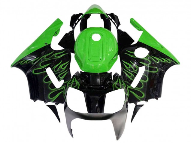 Venta Carenados Moto Kawasaki ZX12R 2002-2006 - Negro Brillante Verde Llama