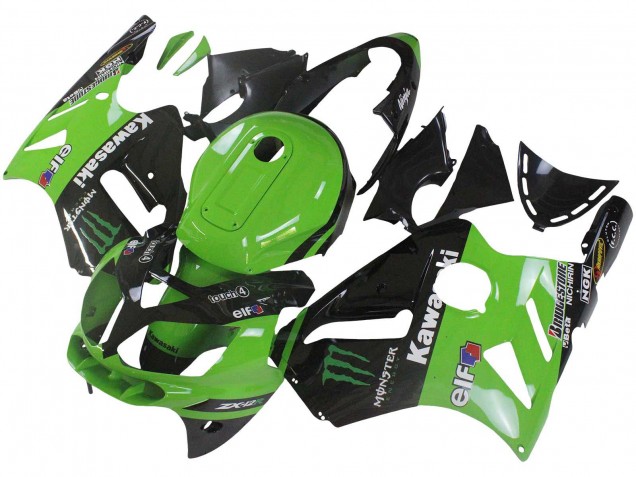 Venta Carenado Moto Kawasaki ZX12R 2002-2006 - Verde Negro Brillante Elf Touch4 Monstruo