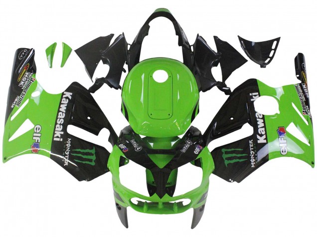 Venta Carenado Moto Kawasaki ZX12R 2002-2006 - Verde Negro Brillante Elf Touch4 Monstruo