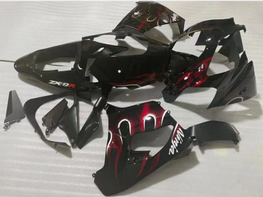 Venta Carenado Moto Kawasaki ZX9R 2002-2003 - Negro Brillante Rojo Llama