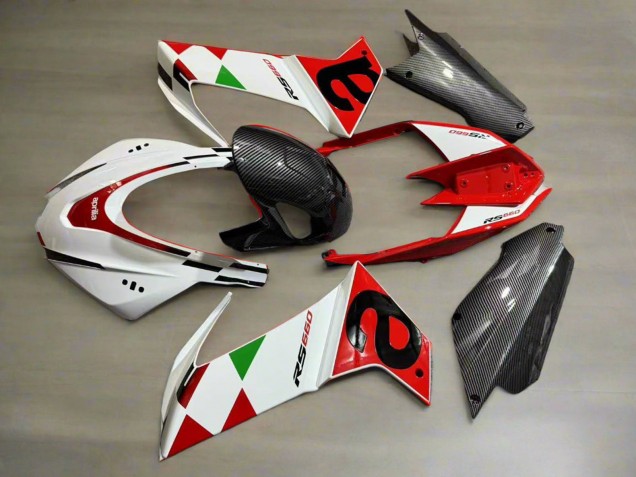 Venta Carenados Moto Aprilia RS660 2020-2024 - Blanco Rojo Negro FibraCarbono Verde