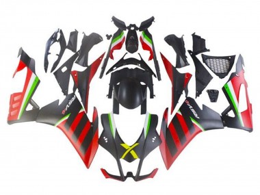 Venta Carenados Moto Aprilia RSV4 1000 2009-2015 - Negro Mate Rojo Verde Raya