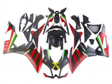 Venta Carenados Moto Aprilia RSV4 1000 2016-2020 - Negro Mate Rojo Verde Raya
