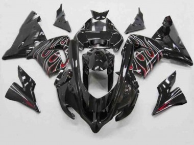 Venta Carenados Moto Kawasaki ZX10R 2004-2005 - Negro Rojo Blanco Llama