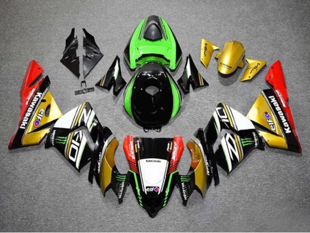 Venta Carenados Moto Kawasaki ZX10R 2004-2005 - Oro Negro Verde Blanco Rojo