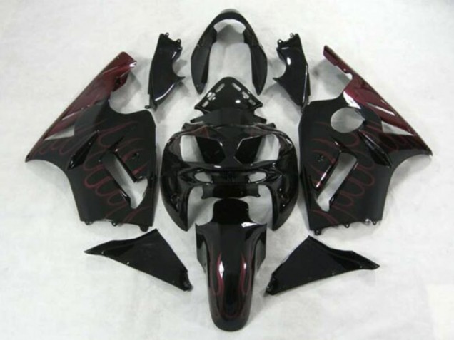 Venta Carenados Moto Kawasaki ZX12R 2002-2006 - Negro Brillante Burgundy Llama
