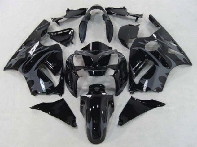 Venta Carenados Moto Kawasaki ZX12R 2002-2006 - Negro Brillante Gris Tribal