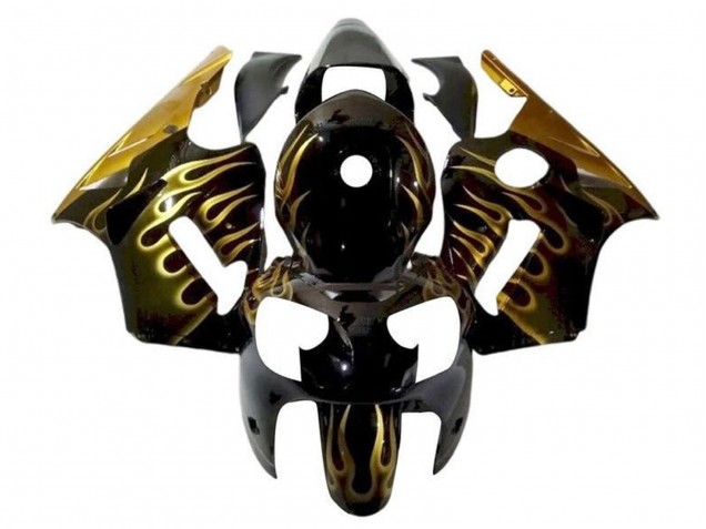 Venta Carenados Moto Kawasaki ZX12R 2002-2006 - Negro Brillante Oro Llama