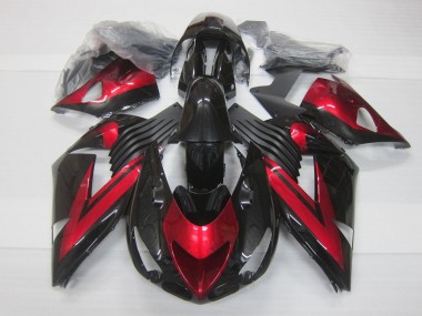 Venta Carenados Moto Kawasaki ZX14R ZZR1400 2006-2011 - Rojo Caramelo Negro Brillante