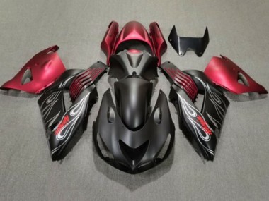 Venta Carenados Moto Kawasaki ZX14R ZZR1400 2006-2011 - Negro Mate Rojo Plata Llama