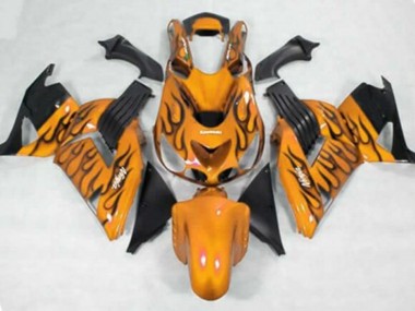 Venta Carenados Moto Kawasaki ZX14R ZZR1400 2006-2011 - Naranja Negro Llama