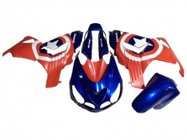 Venta Carenados Moto Kawasaki ZX14R ZZR1400 2006-2011 - Azul Rojo Blanco Estrella Captain America