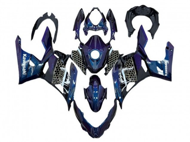 Venta Carenados Moto Kawasaki Ninja 400 2018-2024 - Azul Blanco Honeycomb