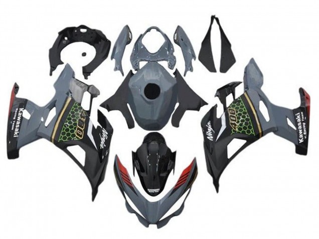 Venta Carenados Moto Kawasaki Ninja 400 2018-2024 - Gris Negro Rojo Honeycomb