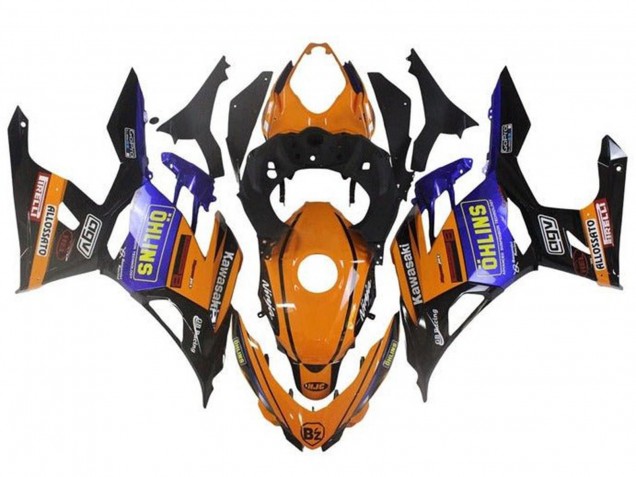 Venta Carenados Moto Kawasaki Ninja 400 2018-2024 - Naranja Negro Azul Amarillo OHLINS