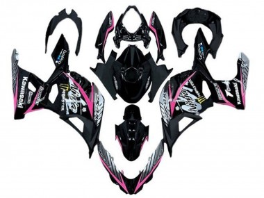 Venta Carenados Moto Kawasaki Ninja 400 2018-2024 - Negro Brillante Rosa Blanco