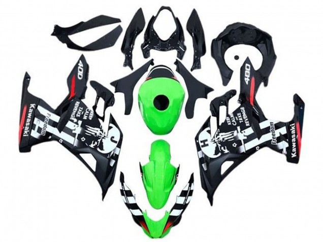 Venta Carenados Moto Kawasaki Ninja 400 2018-2024 - Verde Negro Blanco Rojo Cráneo
