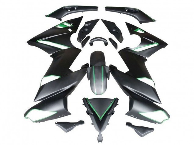 Venta Carenados Moto Kawasaki Ninja 650 EX650 2009-2011 - Negro Mate Verde Raya