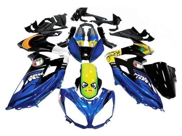 Venta Carenados Moto Kawasaki Ninja 650 EX650 2012-2016 - Azul Amarillo Tiburón