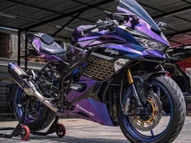 Venta Carenados Moto Kawasaki ZX25R ZX-25R 2019-2025 - Púrpura Azul Oro Gradiente Honeycomb