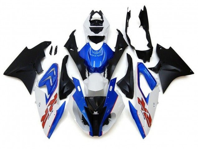 Venta Carenados Moto BMW S1000RR 2017-2018 - Blanco Azul Negro Mate Pinstripe RR