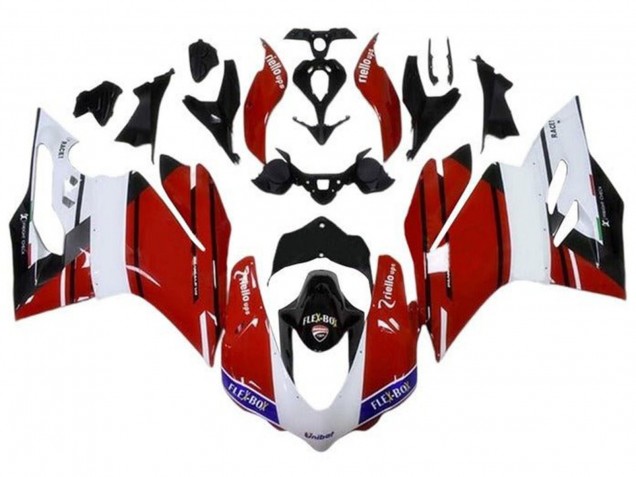 Venta Carenados Moto Ducati 959/1299 2015-2020 - Blanco Rojo Azul Negro Brillante Unibat Flex-Box