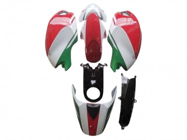 Venta Carenados Moto Ducati Monster 696 796 1100 1100S 2008-2012 - Blanco Rojo Verde