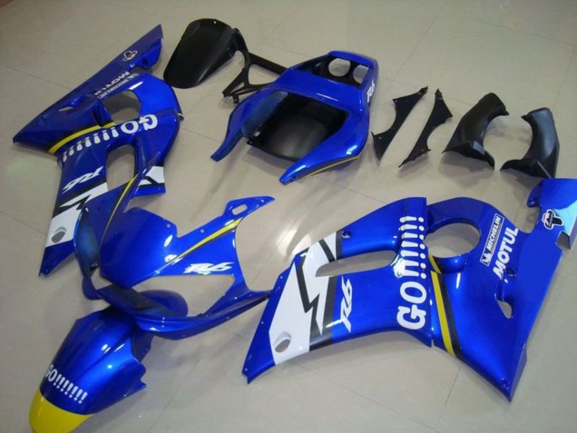 Venta Carenados Moto Yamaha YZF R6 1998-2002 - Azul Blanco Amarillo Go Motul