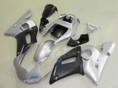 Venta Carenados Moto Yamaha YZF R6 1998-2002 - Plata Negro Mate Azul Calcomanía