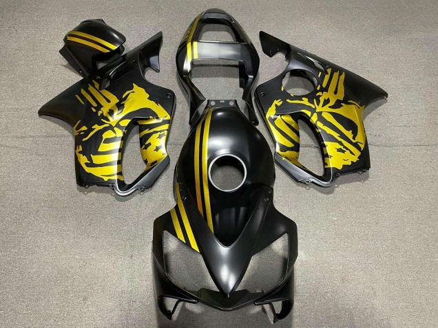 Venta Carenados Moto Honda CBR600 F4i 2001-2003 - Oro Negro Mate Cráneo