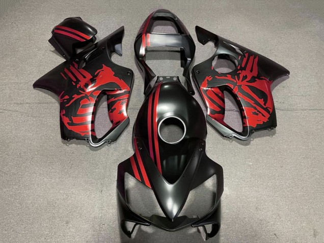 Venta Carenados Moto Honda CBR600 F4i 2001-2003 - Rojo Negro Mate Cráneo
