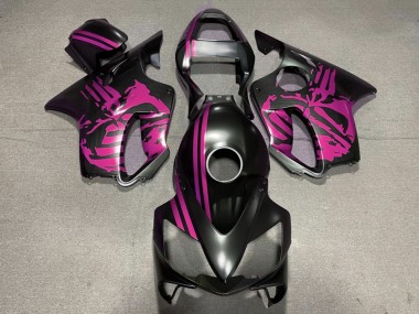 Venta Carenados Moto Honda CBR600 F4i 2001-2003 - Rosa Negro Mate Cráneo