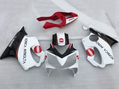 Venta Carenados Moto Honda CBR600 F4i 2001-2003 - Blanco Rojo Negro Brillante Konica Minolta