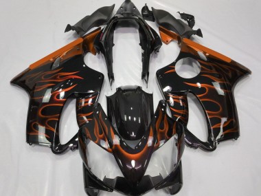 Venta Carenados Moto Honda CBR600 F4i 2004-2007 - Negro Brillante Naranja Llama
